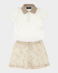 Boy's Cotton Polo Shirt & Shorts Set, Size 3M-18M