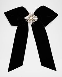 Annie Large Pearly Crystal Velvet Bow
