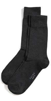 Falke Happy 2 Pack Socks Anthracite Melange 43-46