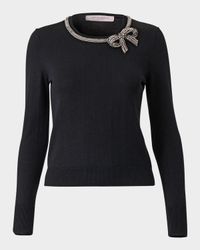 Crystal Bow Crewneck Sweater