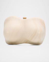 Reina Marbled Acrylic Sculptural Clutch Bag