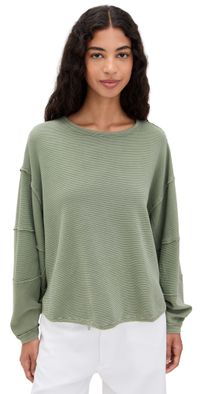 Free People Total Eclipse Tee Oil Green L