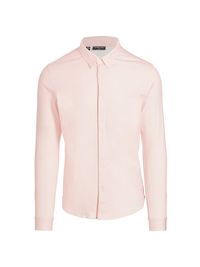 Men's Slim-Fit Cotton Button-Front Shirt - Chalk Pink - Size XXXL