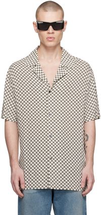 Balmain Black & Off-White Mini Monogram Shirt