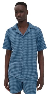 OAS Coronet Cuba Waffle Shirt Blue XL