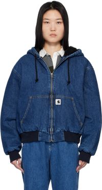 Carhartt Work In Progress Blue OG Active Denim Bomber Jacket