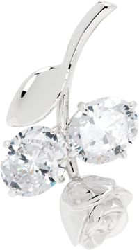 SHUSHU/TONG Silver YVMIN Edition Inverted Gemstone Leaf Metal Rose Single Earring