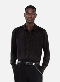 The Kooples - Chemise jacquard plumes - Taille XL - Noir