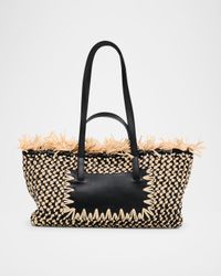 Lali Small Fringed Woven Raffia Tote Bag