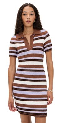 LE BOP Striped Boucle Mini Dress Toffee/Lilac M