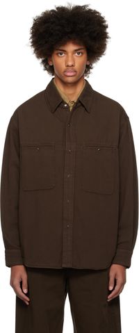 LEMAIRE Brown Snaps Denim Shirt