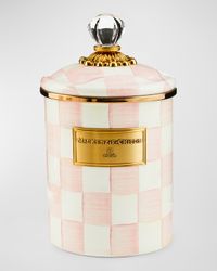 Rosy Check Enamel Canister, Medium