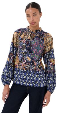 Figue Mae Top Kaleidoscope Paisley Blue XS