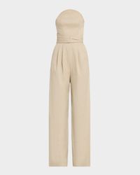 Crosby Strapless Pleated Suiting Jumpsuit
