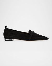 Dora Suede Pointed-Toe Loafers