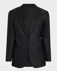 Men's Honeycomb Satin Peak Lapel Dinner Jacket