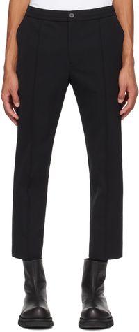 Solid Homme Black Drawstring Trousers