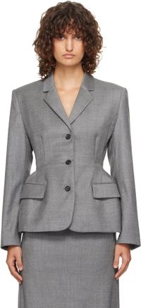 Pushbutton Veston cintré gris à simple boutonnage