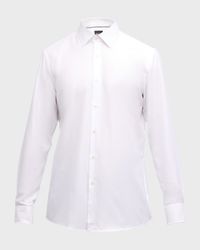 Men's Slim-Fit Textured Organic Cotton Dress Shirt