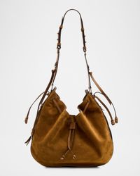 Bolton Drawstring Suede Hobo Bag