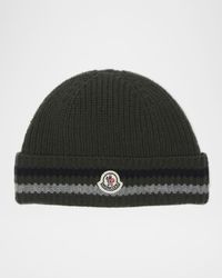 Boy's Wool Knit Logo Beanie