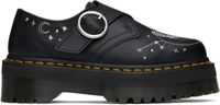 Dr. Martens Black Celestial Moth Leather Platform Monkstraps
