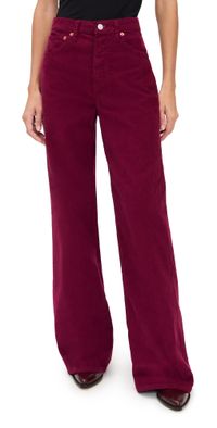 RE/DONE High Rise Wide Leg Corduroy Pants Beet Cord 31