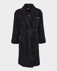 Men's Medusa 95 Jacquard Terry Cloth Crocodile Pattern Robe