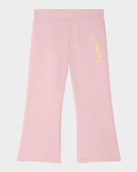 Girl's Laminated Logo-Print Sweatpants, Size 12M-4