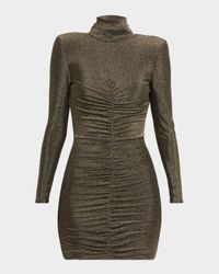Luna Ruched Open-Back Metallic Mini Dress