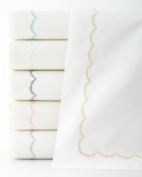 Scallop Embroidered 350 Thread Count Flat Sheet, KING