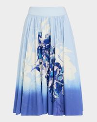 Selwyn Ombre Sequin Floral-Print Midi Skirt