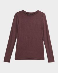 Metallic Long-Sleeve Viscose Tee