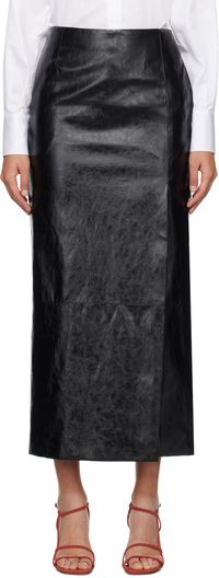 Esse Studios Black Milos Faux-Leather Maxi Skirt