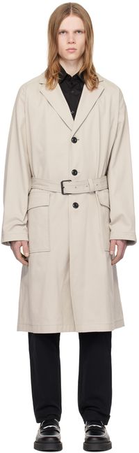 Hugo Beige Notched Lapel Trench Coat