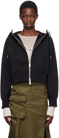 sacai Black Zip Hoodie