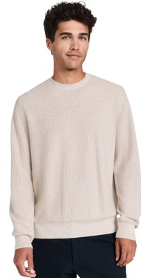 Vince Geo Jacquard Crew Sweater British Khaki/Classic Cream M