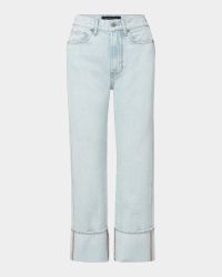 Dylan High-Rise Straight Cuffed Ankle Jeans