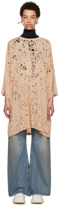 MM6 Maison Margiela Orange Destroyed Midi Dress