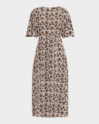 Varese Floral-Print Silk Midi Dress