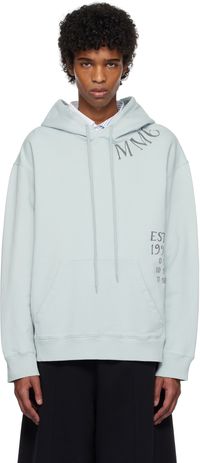 MM6 Maison Margiela Pull à capuche bleu à logos imprimés