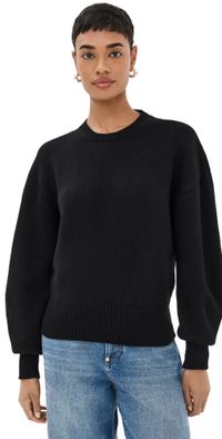 Another Tomorrow Cashmere Knit Sweatshirt Black S