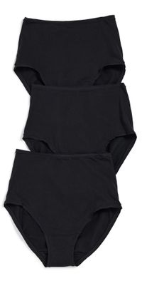 Natori Bliss Bare Cotton High Waist Briefs 3-Pack Black XXL