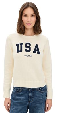 Sporty & Rich USA Knitted Sweater Ecru S