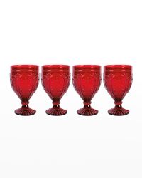 Trestle Glasses in Red, Set of 4
