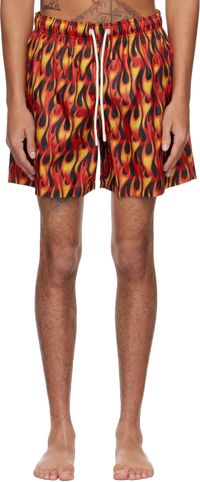 Palm Angels Red Flames Swim Shorts