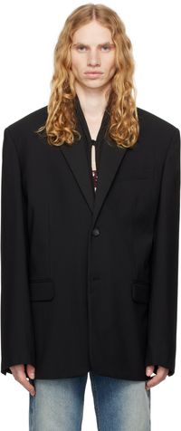 Y/Project Black Draped Lapel Blazer