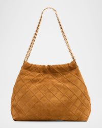 Fleming Quilted Suede Chain Hobo Bag