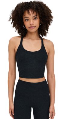 Beyond Yoga On the Up Cropped Tank Darkest Night XS