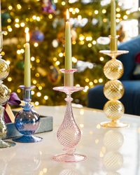 9.6" Pink Candle Holder